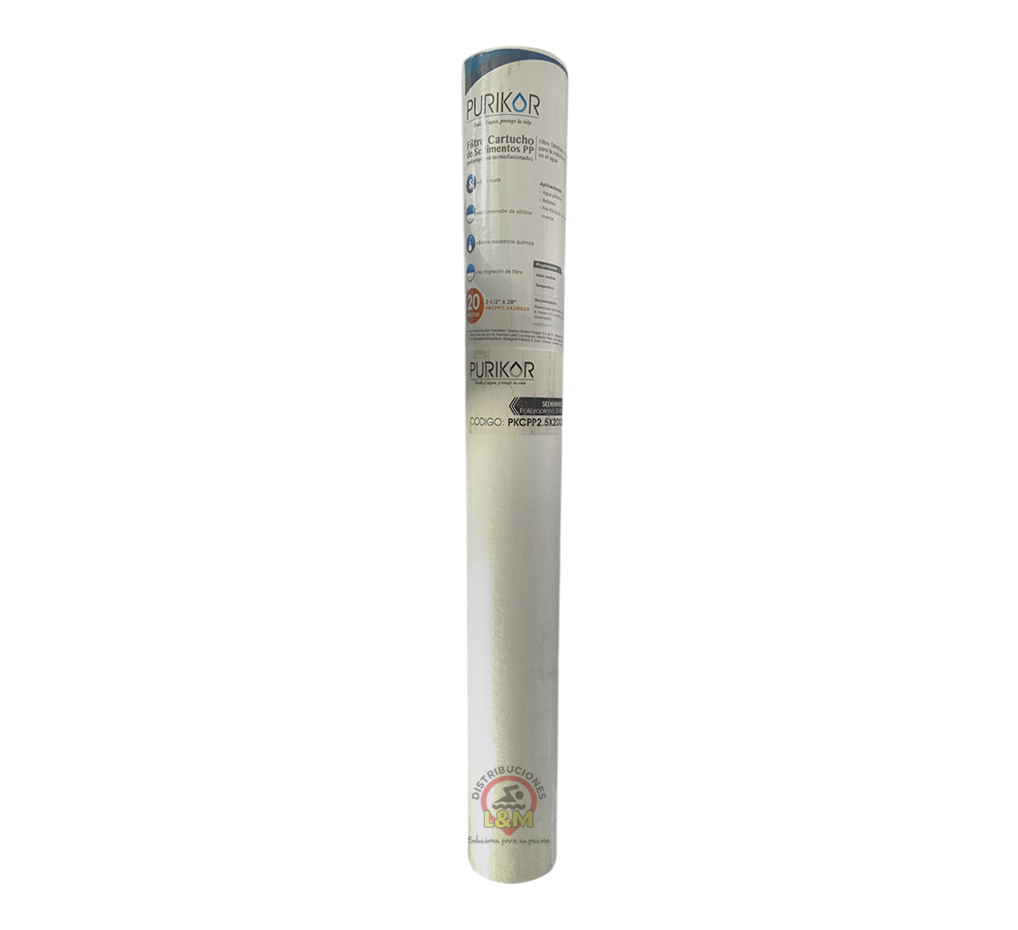 Filtro cartucho de sedimentos Polipropileno Termofucionado 2.5x20x20 Purikor