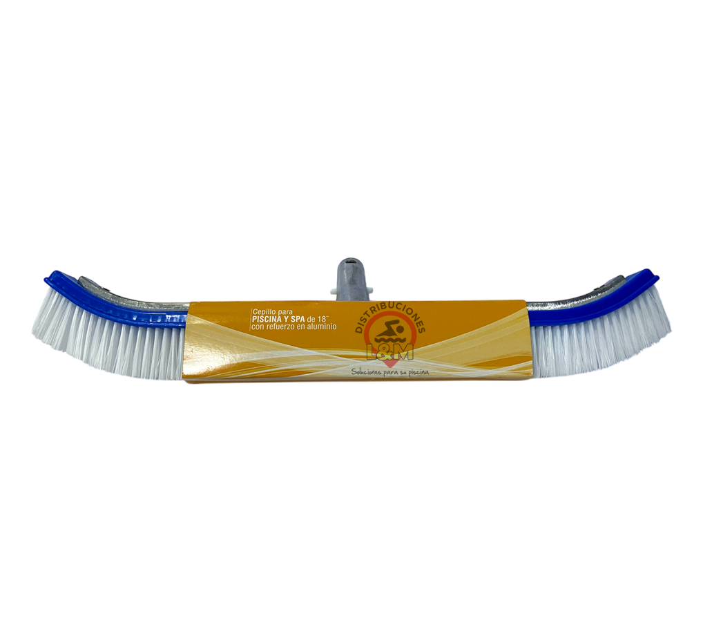 Cepillo Nylon 18 cerdas plásticas mango en aluminio