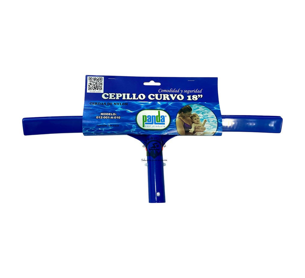Cepillo curvo para piscinas de 18" nylon Panda